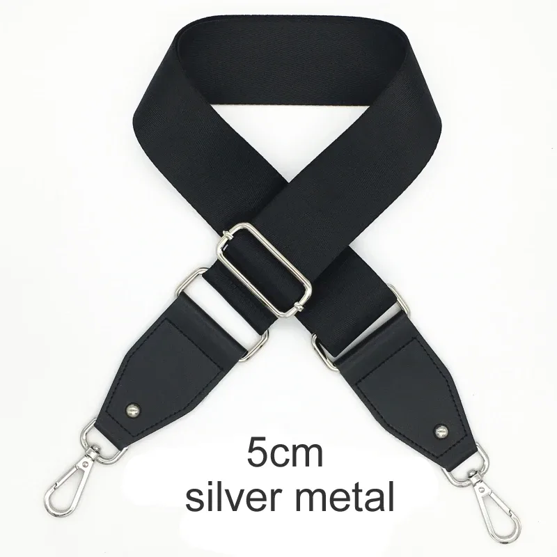 sangles de sac de couleur noire pour femmes, sacoches à bandoulière, ceinture large réglable, accessoires de pièces de sac à bandoulière