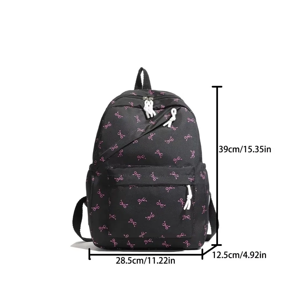sac à dos en toile avec nœud, bretelles réglables, grande capacité, sac d'école pour étudiants, sac de rangement, sac à bandoulière de style japonais pour adolescents
