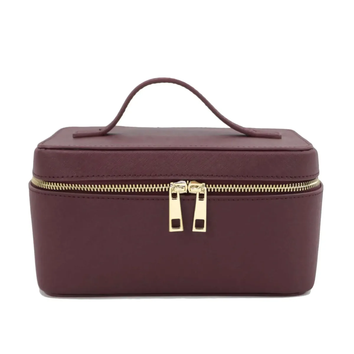 trousse de toilette de voyage en croûte de cuir saffiano pour femmes, nom personnalisé, boîte de rangement de maquillage suspendue portable, sac à cosmétiques pour femmes