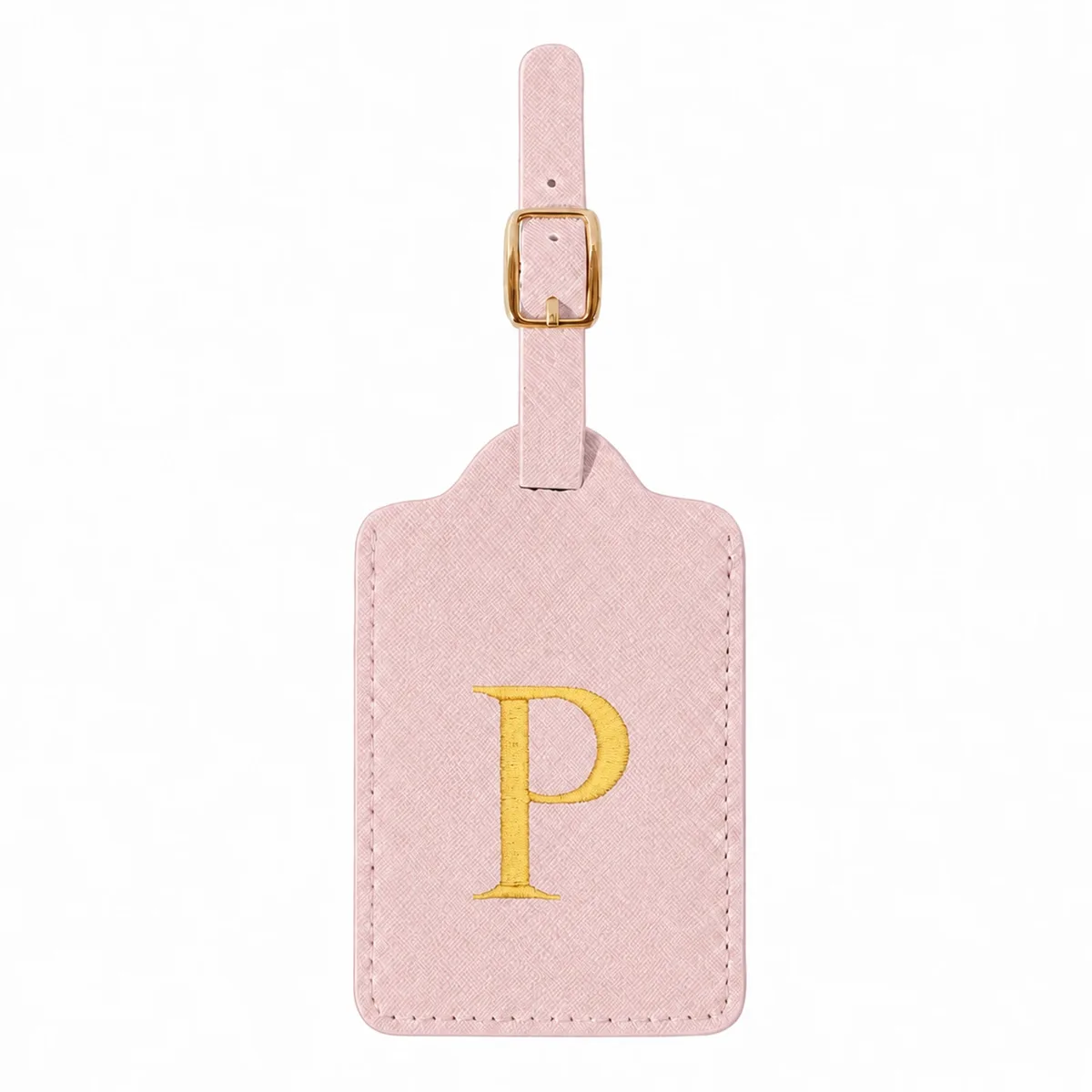 étiquette de bagage rose à 26 lettres, adaptée pour la plage, les vacances d'été, la rentrée scolaire et d'autres occasions.