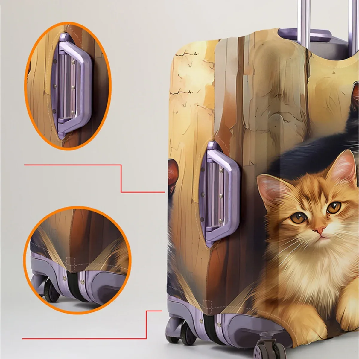 housse de protection pour bagages à motif de dessin animé, ensemble adapté aux housses de bagages de 18 à 32 pouces, housse de poignée de bagages, accessoires de voyage