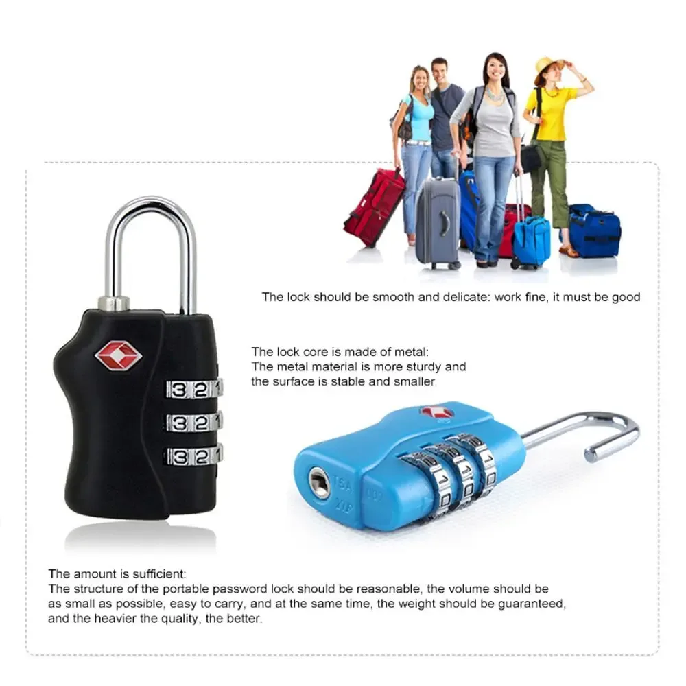 cadenas de bagages portable haute sécurité avec câble, cadenas à code douanier intelligent, cadenas à combinaison tsa avec câble en acier