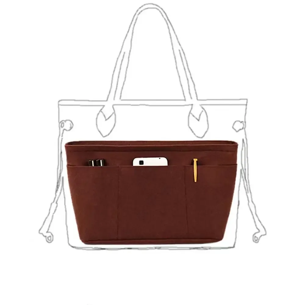 organisateur de sac à main en feutre multi-poches pour lv neverfull – insert de sac portable pour une organisation optimale