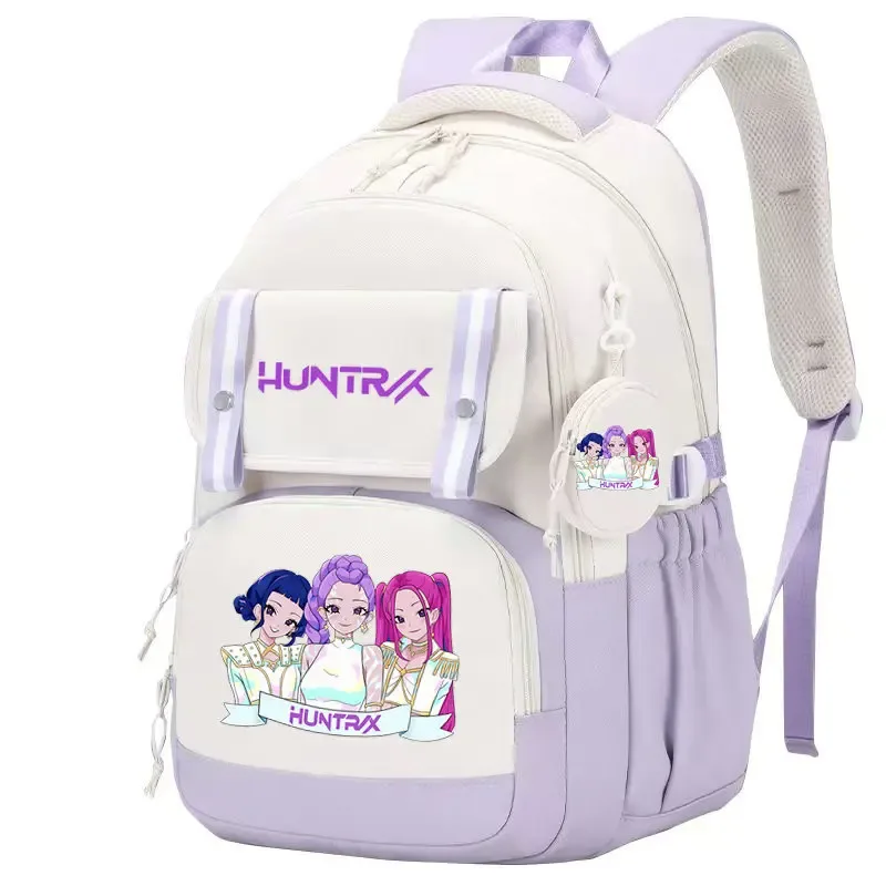 mochila kpop demon hunters – sac à dos imprimé léger, cartable pour fille, sac de voyage décontracté pour les déplacements
