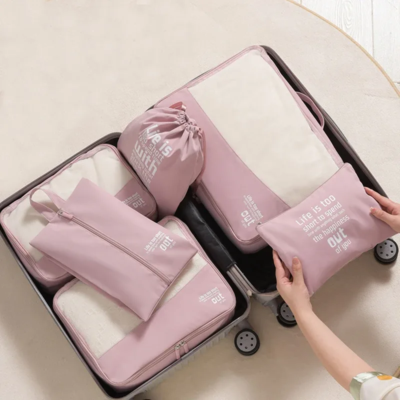 lot de 6 pochettes de rangement de voyage, cubes de rangement lavables pour valise, organisateur de bagages de haute qualité, sac de rangement portable pour vêtements, léger