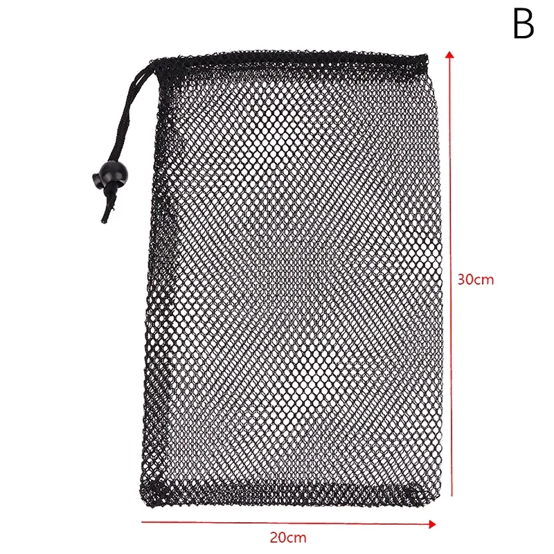 sac de rangement en maille de nylon noir durable multi-usage avec cordon de serrage, idéal pour la maison, les voyages, les activités de plein air et le linge sale (1 pièce)