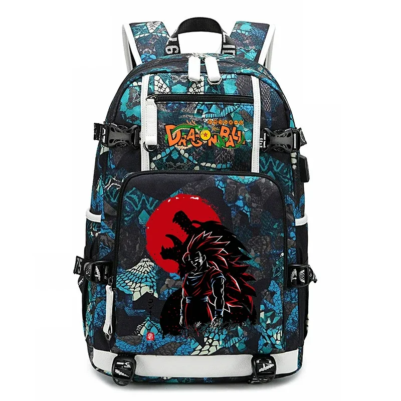 sac à dos pour étudiants avec imprimé dragon ball z, grande capacité, sac à dos décontracté pour enfants, adolescents, garçons et filles, pour l'école et les voyages