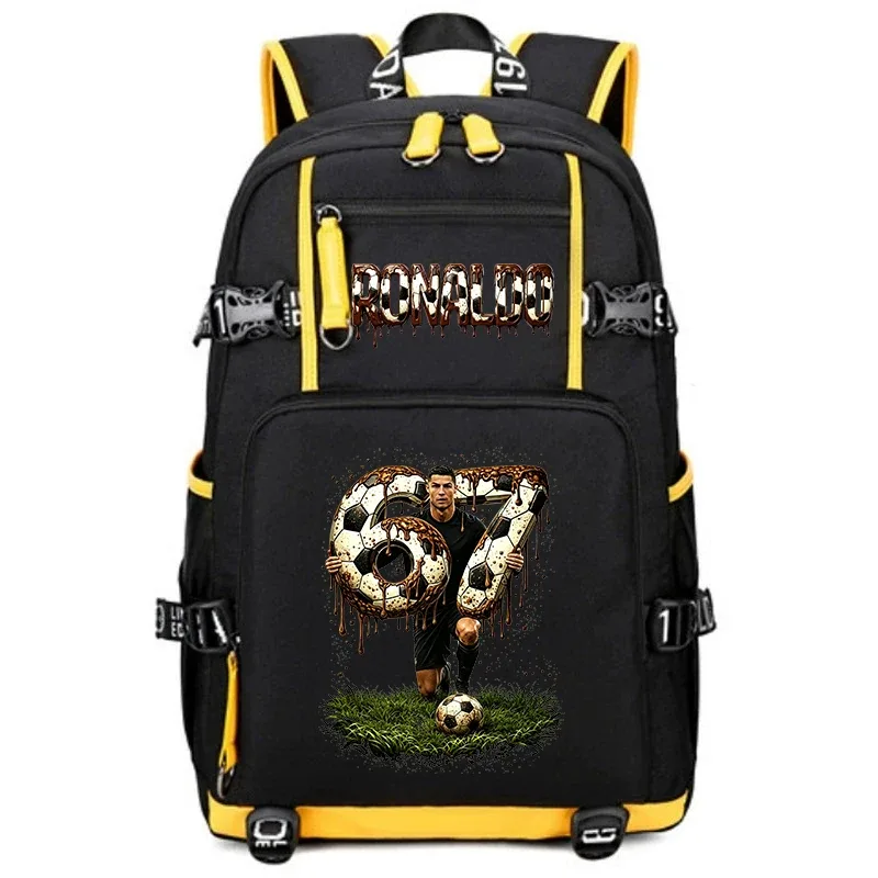 cr7 ronaldo 67 sac à dos imprimé de grande capacité pour étudiants, adolescents, enfants, sac à dos de voyage pour l'école