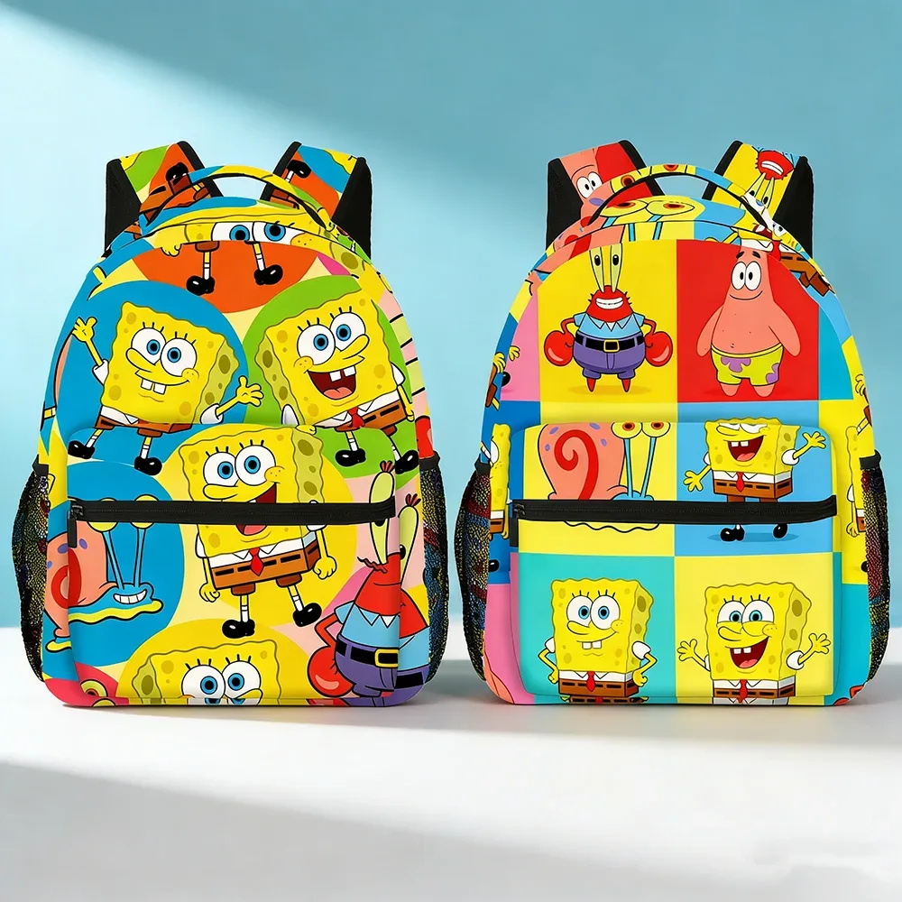 sac à dos anime spongebob squarepants, sac à livres d'école imprimé patrick gary, sac de voyage léger et portable pour pique-nique