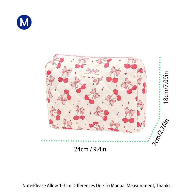 cutecherry trousse de maquillage organisateur de cosmétiques de mode avec fermeture éclair pochette de maquillage de dame de mode pochette de toilette de voyage portable pour les femmes