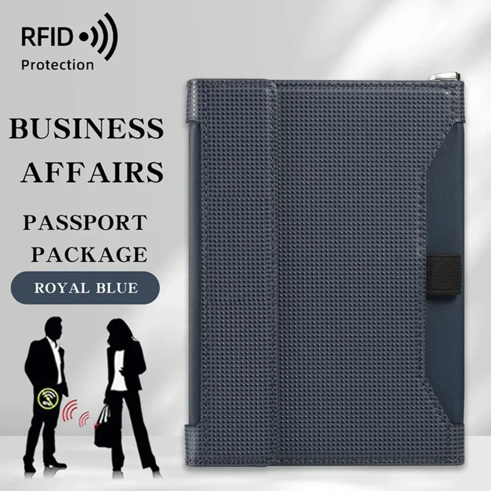 nouveau porte-passeport de couleur unie, blocage rfid, fente pour billet, clip, housse de protection, sac pour cartes de voyage en cuir