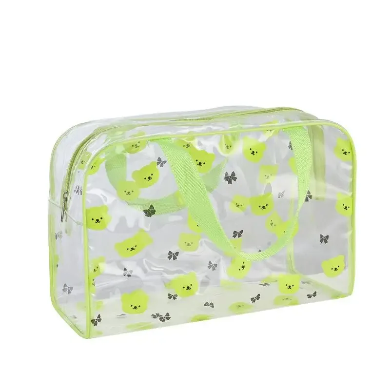 1 sac à cosmétiques imprimé en pvc, sac de rangement portable pour cosmétiques, sac à cosmétiques de voyage transparent de grande capacité