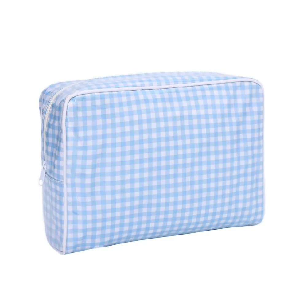 sac à cosmétiques en polyester pvc, sac de rangement étanche à double couche, organisateur de maquillage portable de grande capacité