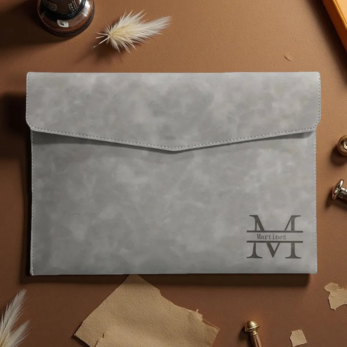 porte-documents a4 en cuir pu personnalisé avec nom, 5 couleurs, classeur pour le bureau et les voyages, organiseur élégant