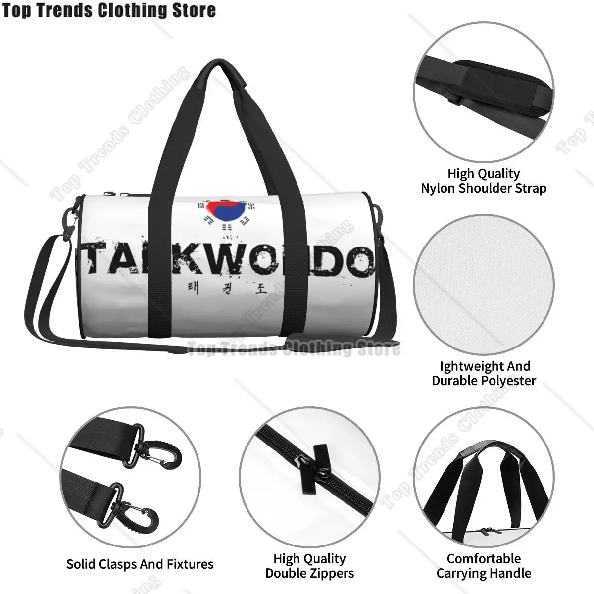 sac de sport coréen taekwondo, sacs de sport de plein air pour arts martiaux, grand sac à main imprimé d'entraînement de voyage, sac de fitness mignon pour couple