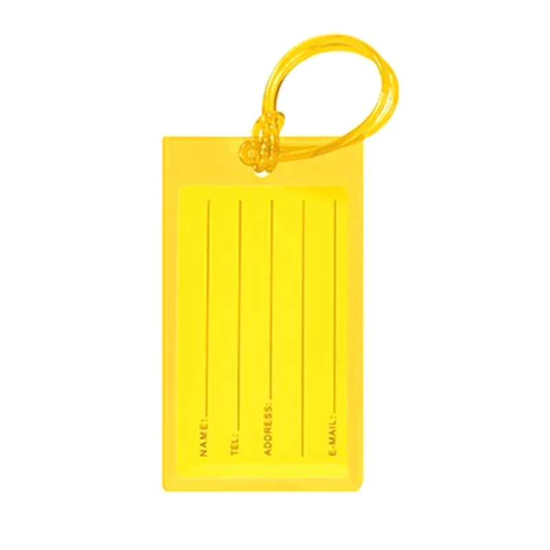 étiquette de bagage de voyage en pvc souple, étiquette de valise en silicone, étiquette de nom de sac, manchon de carte, document d'avion, vente en gros, accessoires