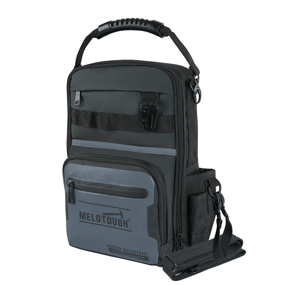 sac à dos pour outils melotough pour hommes, 30 poches multi-rangements, sac à dos pour outils robuste avec bretelles double forme