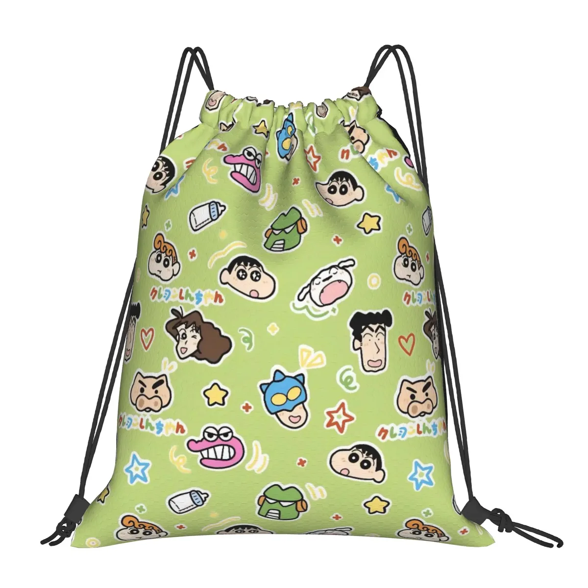 sac à dos à cordon de serrage crayon shin-chans, sac de sport résistant à l'eau pour la randonnée