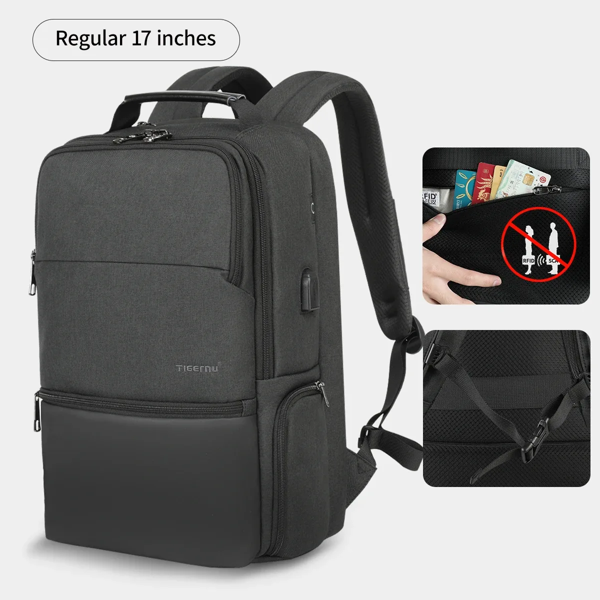 tigernu sacs à dos de voyage pour hommes 15.6 17 19 ''sac à dos pour ordinateur portable homme sac à dos d'affaires sacs pour sac à dos scolaire mochila sac à dos