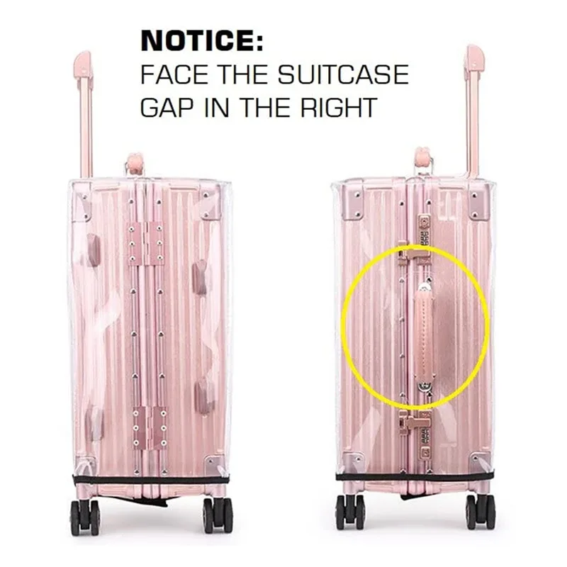 housse de protection transparente en pvc pour bagages, 1 pièce, pour voyage, avec poignée, anti-poussière, étanche, design pratique