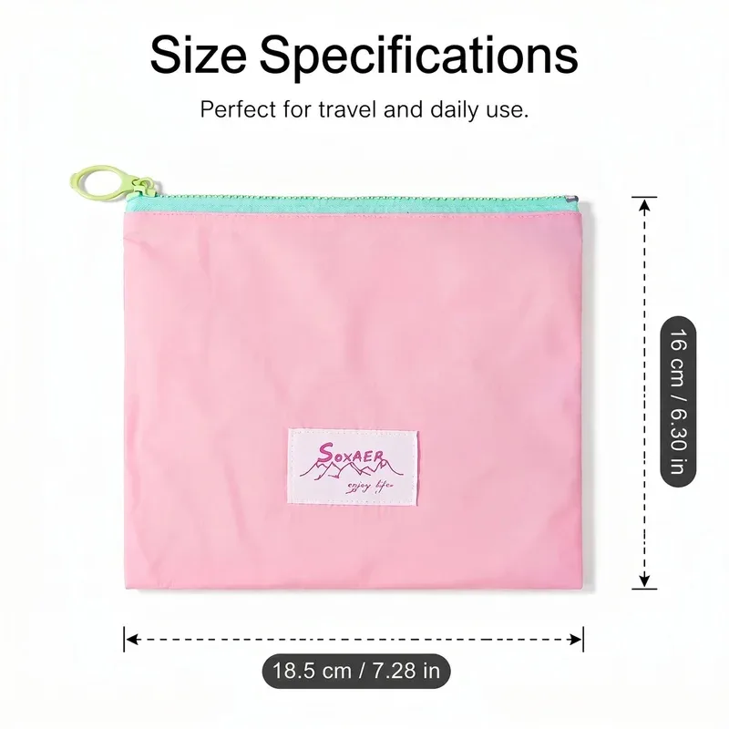ensemble de trousses de toilette minimalistes macaron avec fermeture éclair, sac de rangement multifonction pour maquillage, câbles, documents, petites monnaies