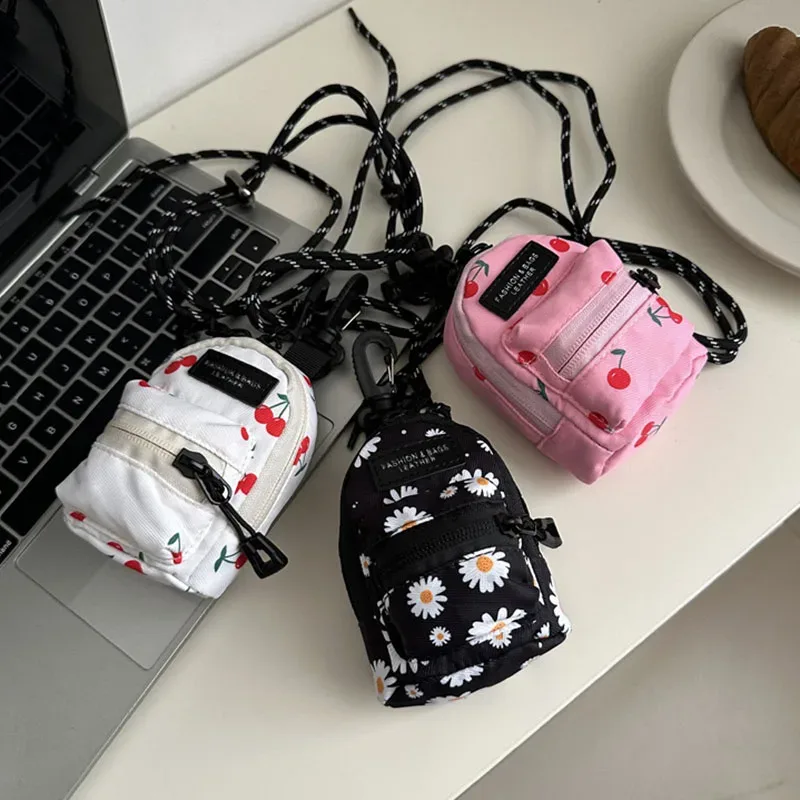 Sac bandoulière mini pour femme, design tendance et original, en tissu, pour rouge à lèvres et écouteurs
