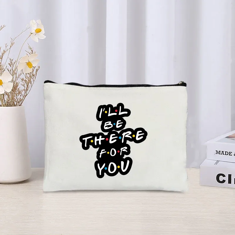 émission de télévision amis voyage organisateur cosmétique kawaii trousse de maquillage pour femmes sac à main écologique toile trousse à crayons maquillage pochette sacs