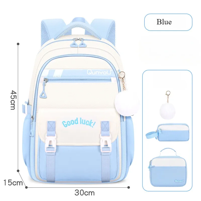 3 pièces/ensemble enfants école sac à dos pour les filles avec boîte à déjeuner porte-crayon ensemble primaire primaire moyen lycée école sacs à livres