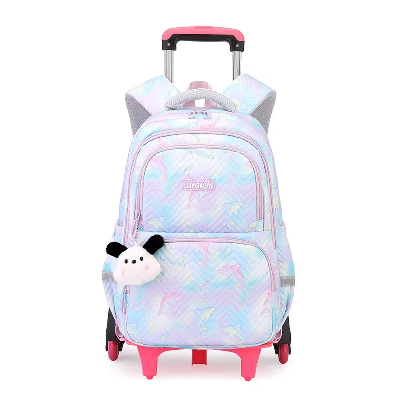 sac à dos scolaire à roulettes pour enfants, sacs d'écoliers pour filles, sac à roulettes mignon, cartable à roulettes pour enfants
