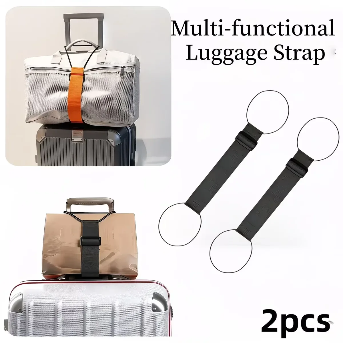 deux sangles élastiques pour sécuriser les bagages, conçues pour les sacs à dos et les valises de voyage