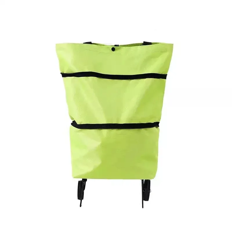 sac de courses pliable à roulettes avec logo personnalisé, grande capacité, sac fourre-tout à roulettes pour femmes, pour la maison, le supermarché et les courses.