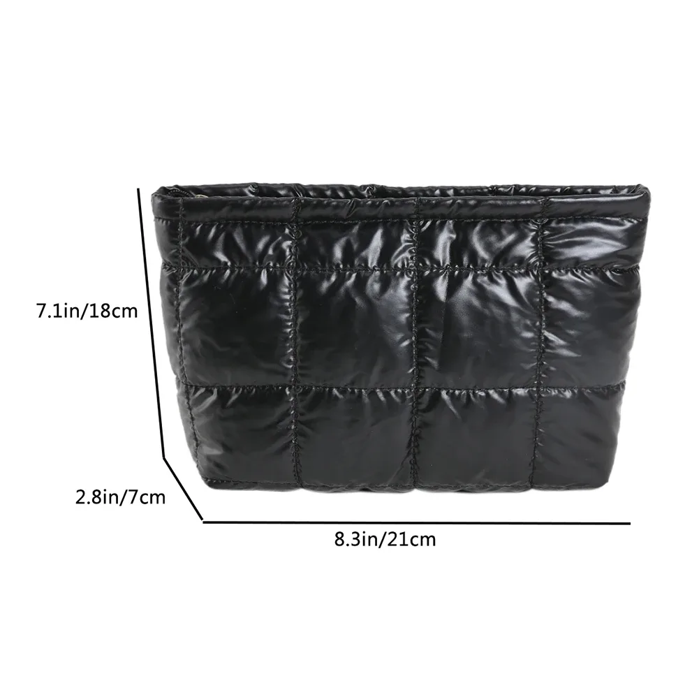 sac de rangement matelassé pour poudres de maquillage pour femme, sac à main solide, pochette pour document, trousse d'évaluation cosmétique, grande capacité
