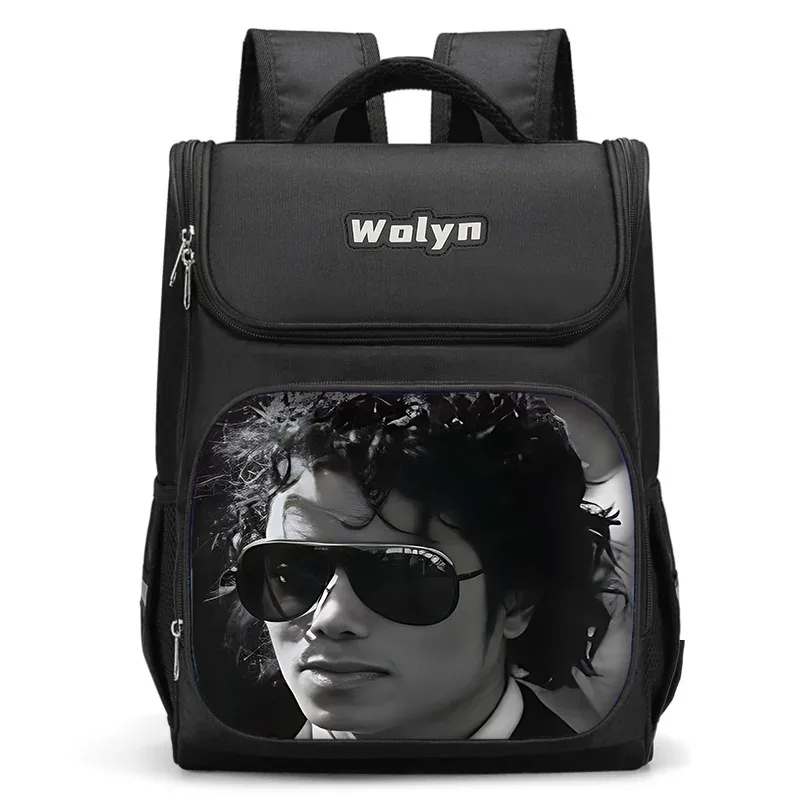 grand sac à dos michael jackson pour enfants, sac d'école pour garçons et filles, sac à dos de voyage pour hommes et femmes, durable et multi-compartiments