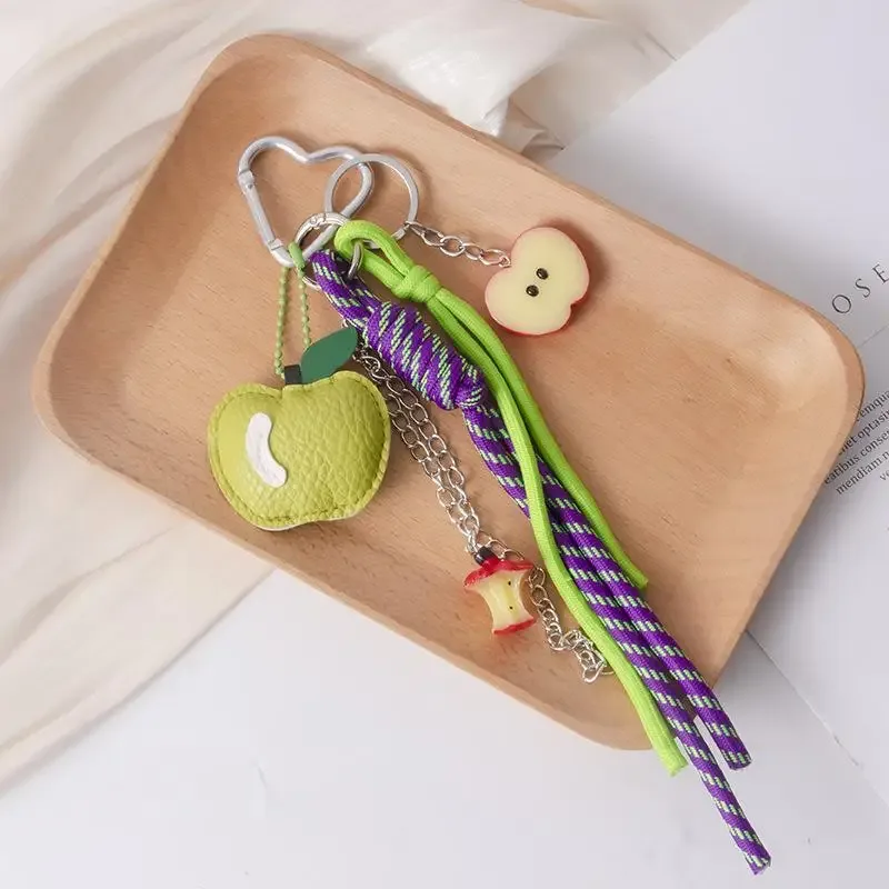 modish cuir miniature ours tissé laçage sac à dos parure bricolage porte-clés sac à main ajout