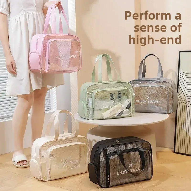 sac de lavage fitness à séparation humide et sèche, sac de rangement de voyage polyvalent, sac à cosmétiques portable en pu imperméable, 1 pièce, nouveau