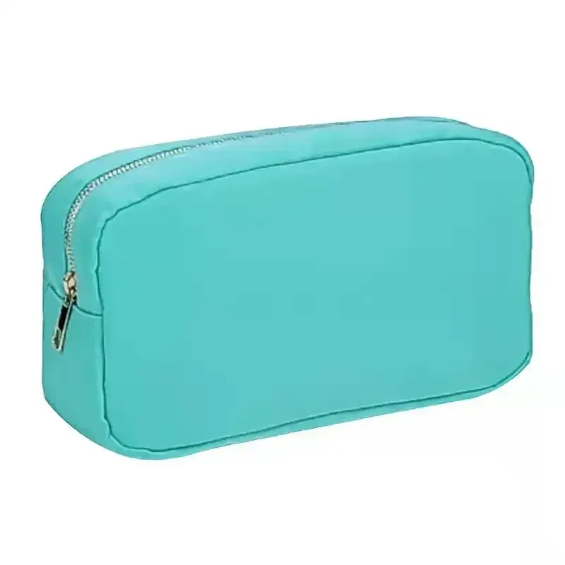 pochette de maquillage personnalisée en nylon rose, imperméable, pour femmes et filles, sac de voyage pour maquillage, organisateur de couleur bonbon, grande capacité