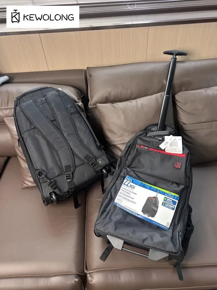 bagage à dos convertible de 22 pouces, valise à roulettes légère 3 en 1 avec sac à dos de cabine approuvé par le vol