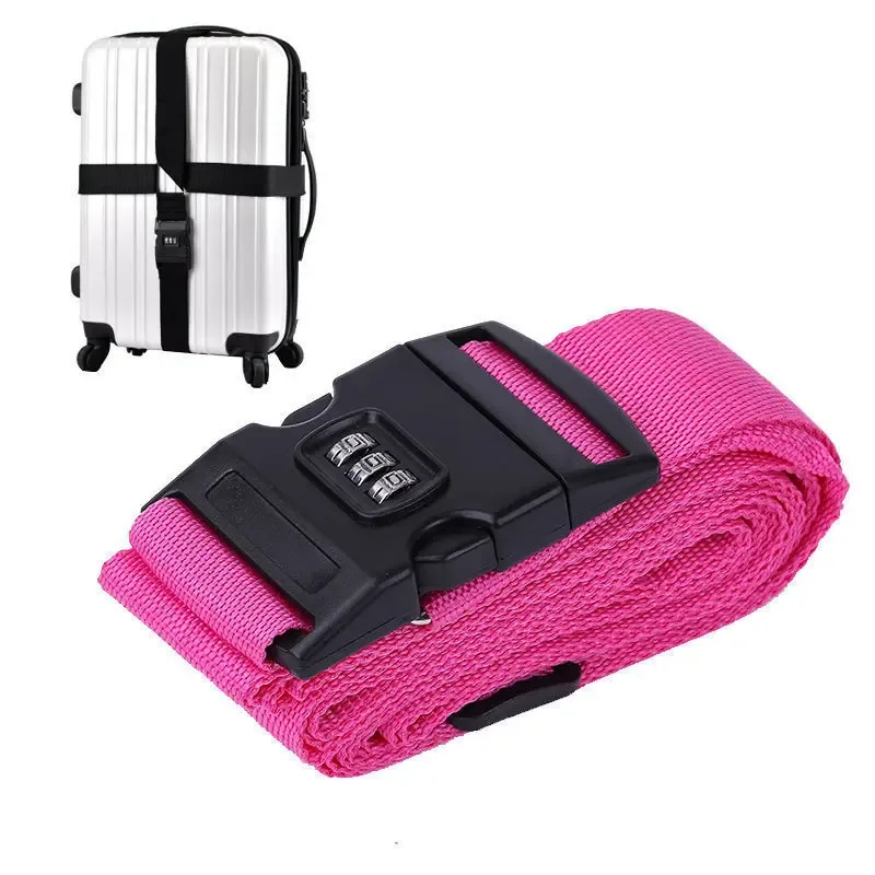 cipher lock ceinture de voyage trolley ceinture de sécurité boîte d'emballage de bagages sangle croisée valise emballage ceinture de sécurité renforcée sangle réglable