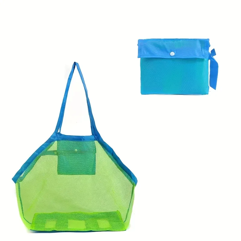 sac de plage portable anti-sable pour enfants, filet de rangement pour jouets de plage, serviettes, sacs de rangement imperméables de grande capacité pour jouets d'extérieur