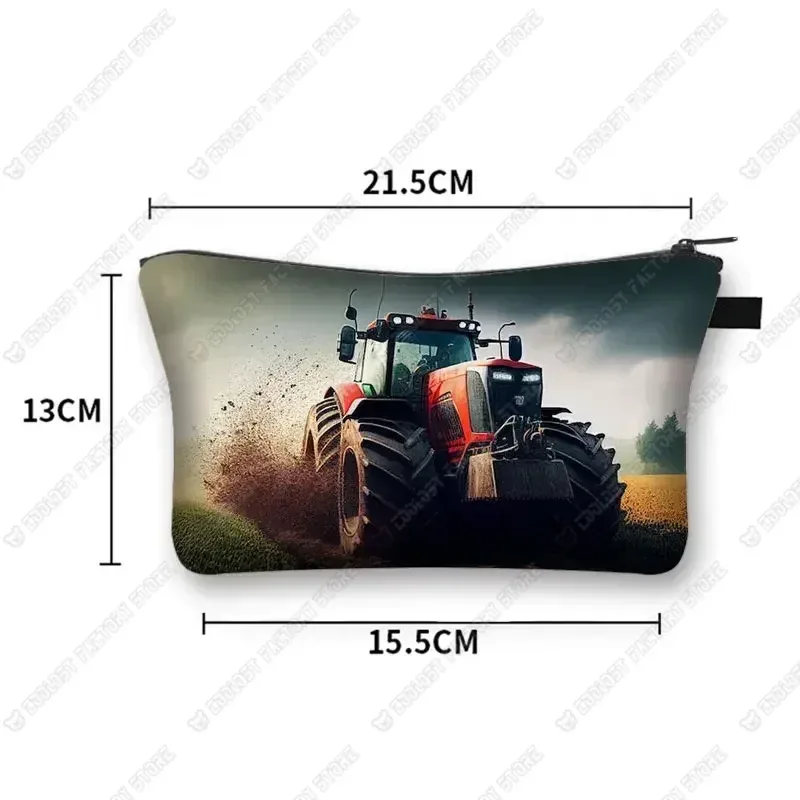 trousse de maquillage de ferme pour femme, jeu avec le tracteur, boîte de maquillage, stockage de poudres, portefeuille pour femme, étui cosmétique, récolte