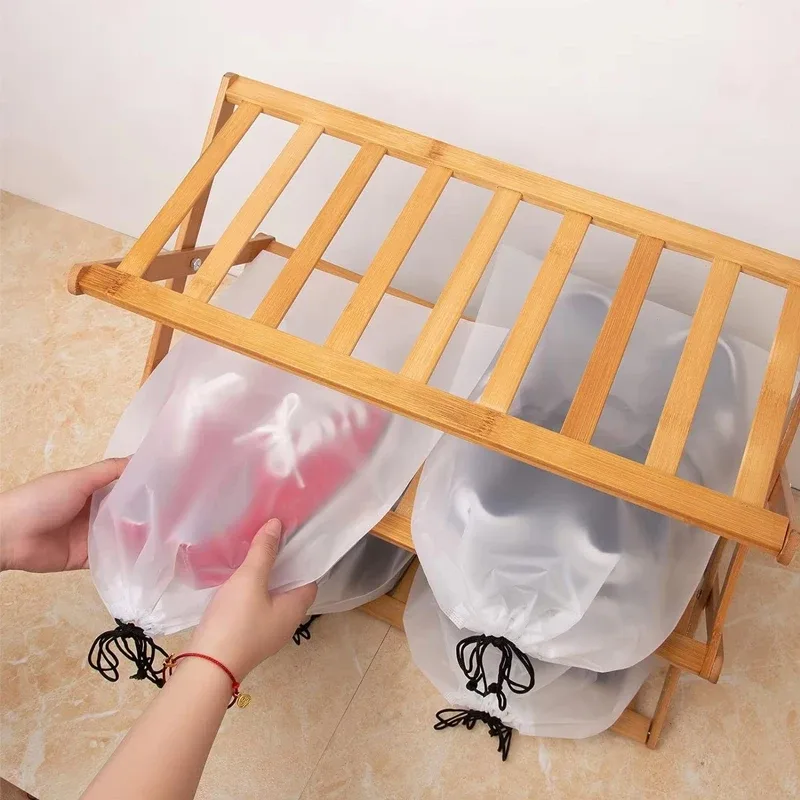 sac de rangement portable à cordon pour chaussures, sac de rangement écologique pour articles divers, sac de voyage pour maquillage, sac de rangement en plastique transparent imperméable