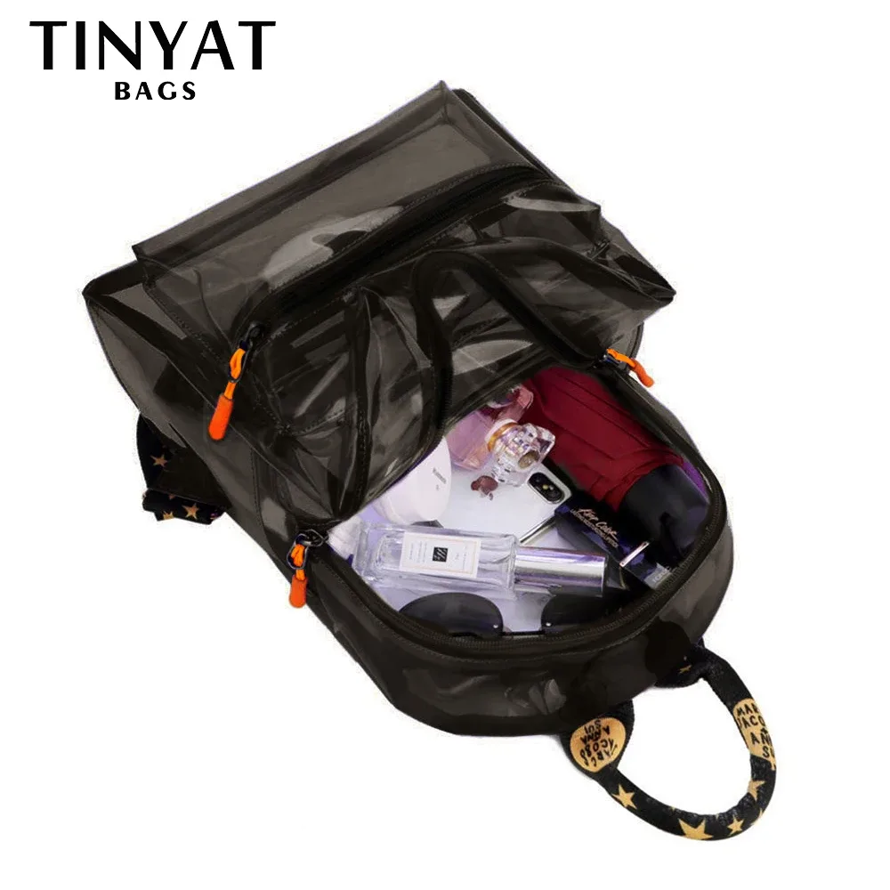 tinat fashion – sac à dos transparent pour femmes, mini sac à dos mignon de voyage, sac à dos d'école, sac d'étudiant pour filles, mochila pour enfant