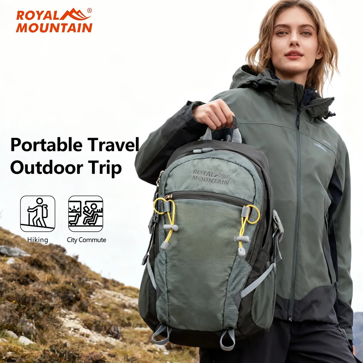 sac à dos décontracté unisexe léger 20l/30l en tissu résistant à l'eau avec compartiment pour ordinateur portable et housse de pluie