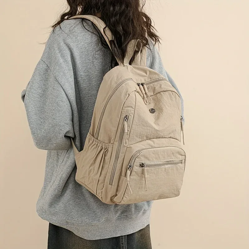sac à dos minimaliste léger de grande capacité avec bretelles réglables, sacs à dos décontractés de voyage de sport de style collégial