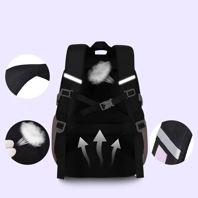 sac à dos scolaire, trousse et sac à déjeuner, ensemble trois pièces, tissu nylon imperméable, pour garçon, fille, adolescents, tendance