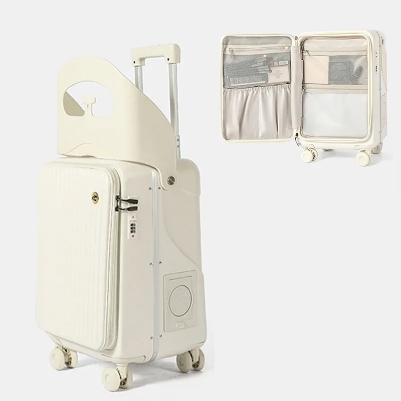valise à roulettes pour enfant bunnyfly 20/24 pouces avec siège intégré – bagage cabine pour fille