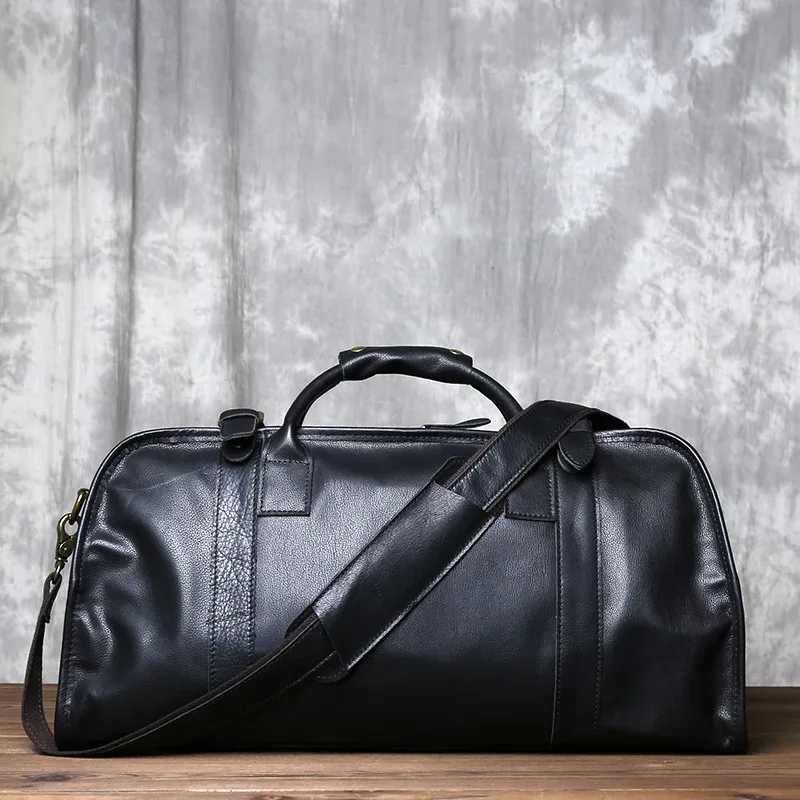 sac à bandoulière en cuir véritable pour homme, sac à main décontracté, cuir de vachette couche supérieure, grande capacité, voyage à courte distance