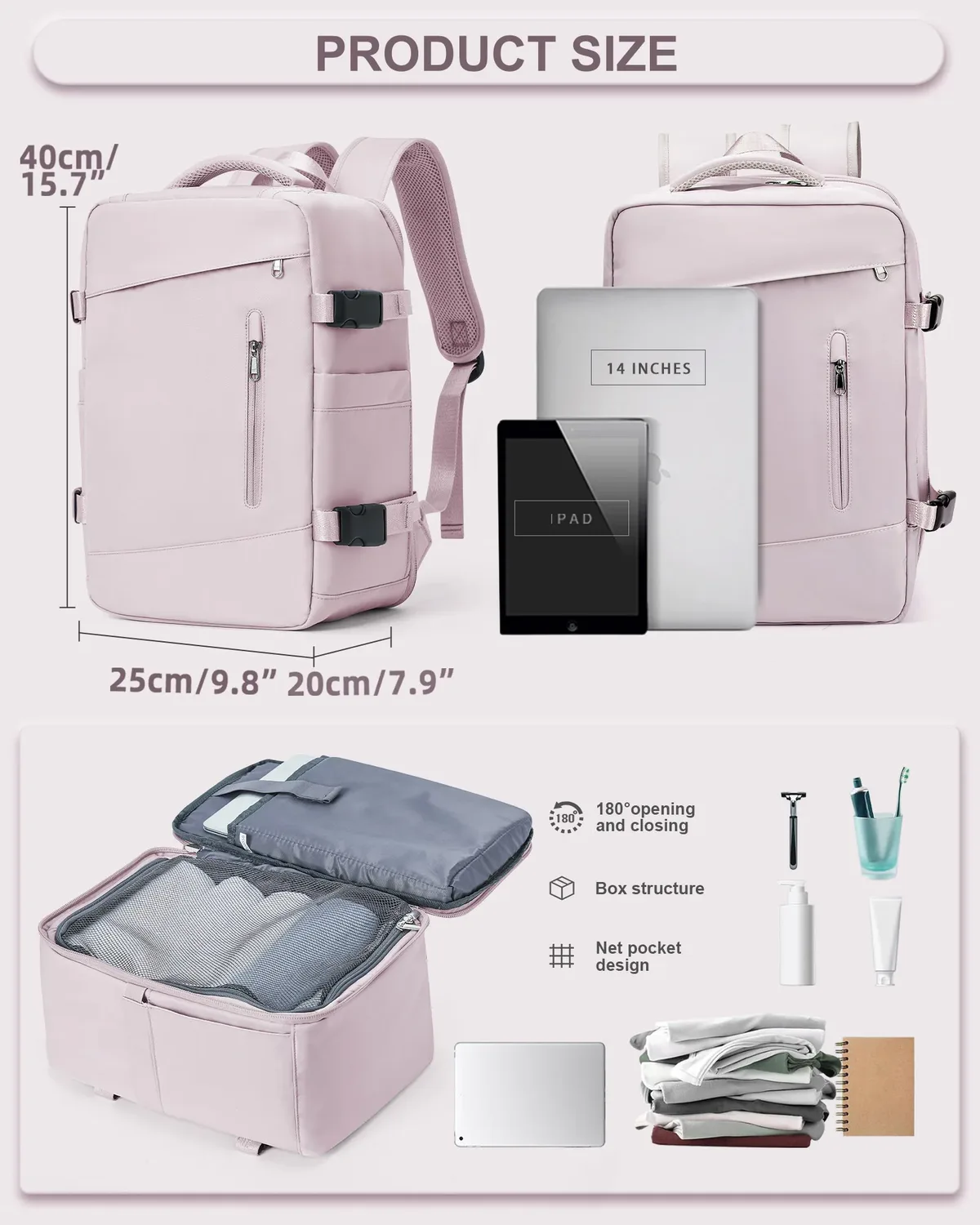 sac à dos pour hommes multifonctionnel cahier sac à dos emballage cubes femmes sac à dos ryanair 40x20x25 bagage à main loisirs ordinateur portable pack