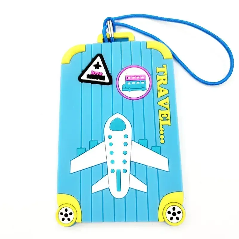 nouvelles étiquettes de bagages en pvc accessoires de voyage étiquettes de valise en silicone style de mode étiquette de voyage portable en silicone porte-adresse d'identification