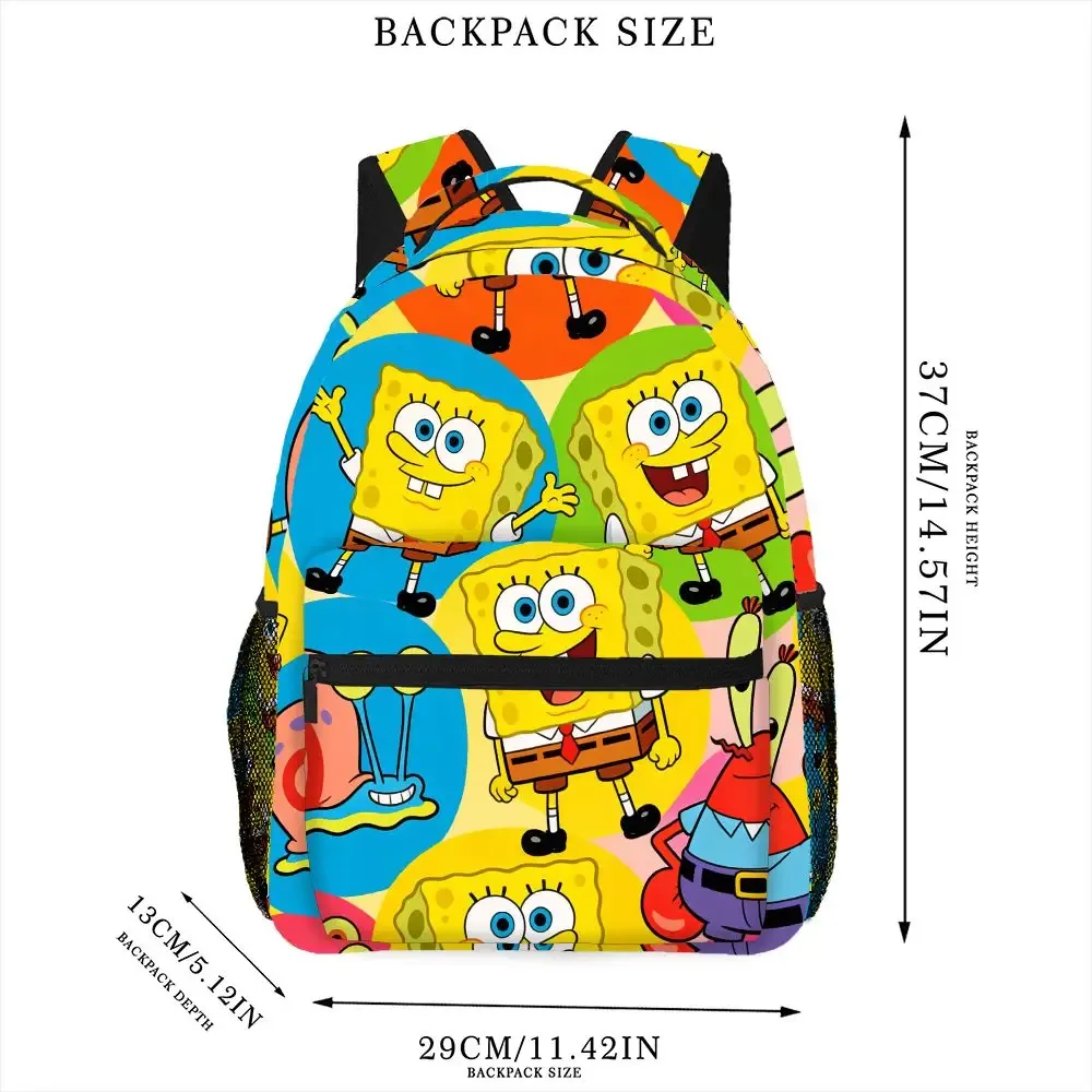 sac à dos anime spongebob squarepants, sac à livres d'école imprimé patrick gary, sac de voyage léger et portable pour pique-nique